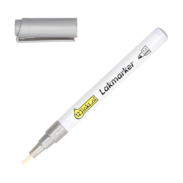 123inkt lakmarker zilver (1 - 2 mm rond) 302982 - 1