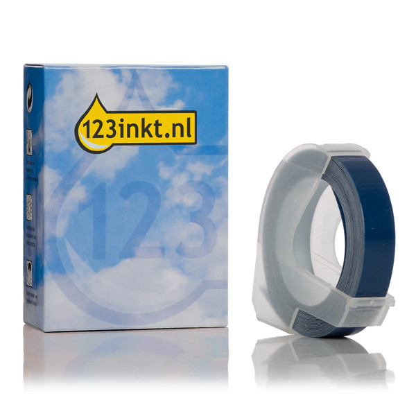 123inkt lettertang reliëftape wit op blauw 9 mm 089262 - 1