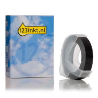 123inkt lettertang reliëftape wit op zwart 9 mm 089261