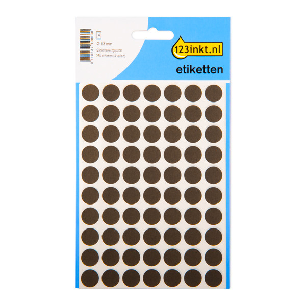 123inkt markeringspunten Ø 13 mm zwart (280 etiketten) 1869C 301477 - 1