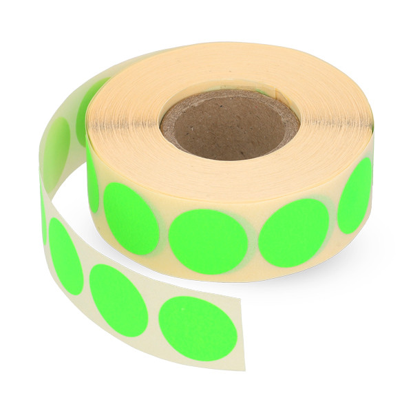 123inkt markeringspunten Ø 18 mm neongroen (1.000 etiketten op rol) 300799 - 1
