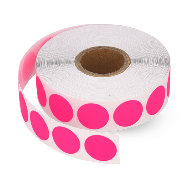 123inkt markeringspunten Ø 18 mm neonroze (1.000 etiketten op rol) 300807 - 1