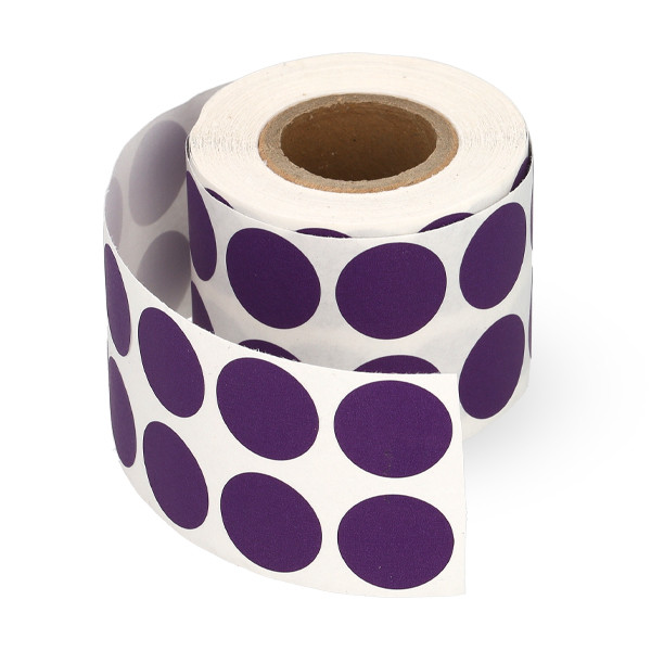 123inkt markeringspunten Ø 18 mm paars dubbele rij (1.000 etiketten op rol) 400728 - 1