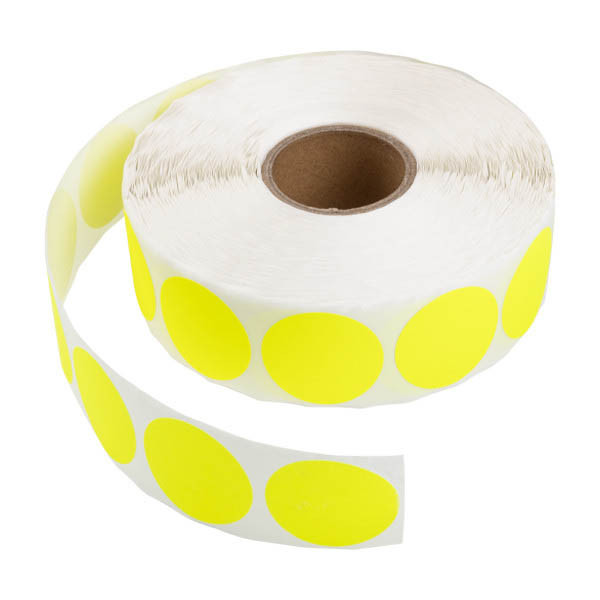 123inkt markeringspunten Ø 35 mm geel (1.000 etiketten op rol) 302992 - 1