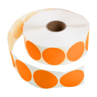 123inkt markeringspunten Ø 50 mm oranje (2.000 etiketten op rol) 89521 302341