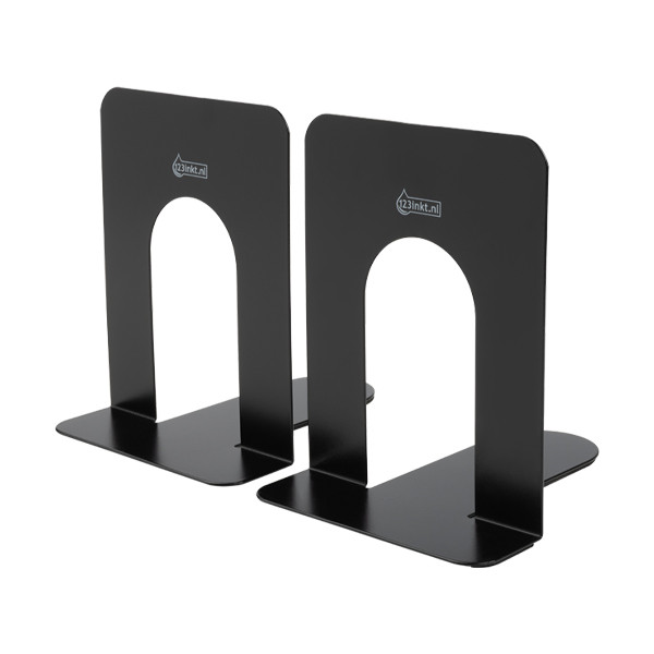 123inkt metalen boekensteunen 15,2 x 14,5 x 12 cm zwart (2 stuks) 3506290C 301315 - 3