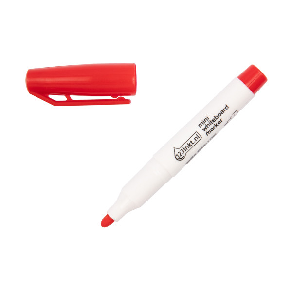 123inkt mini whiteboard marker rood (1 mm rond) 4-366002C 390568 - 1