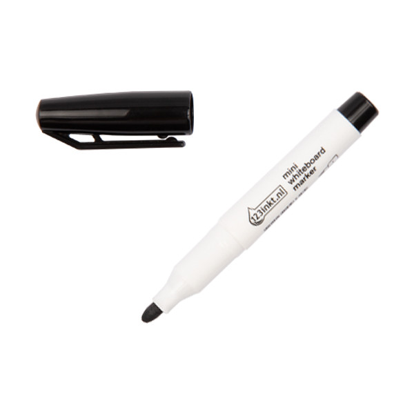 123inkt mini whiteboard marker zwart (1 mm rond) 4-366001C 390566 - 1