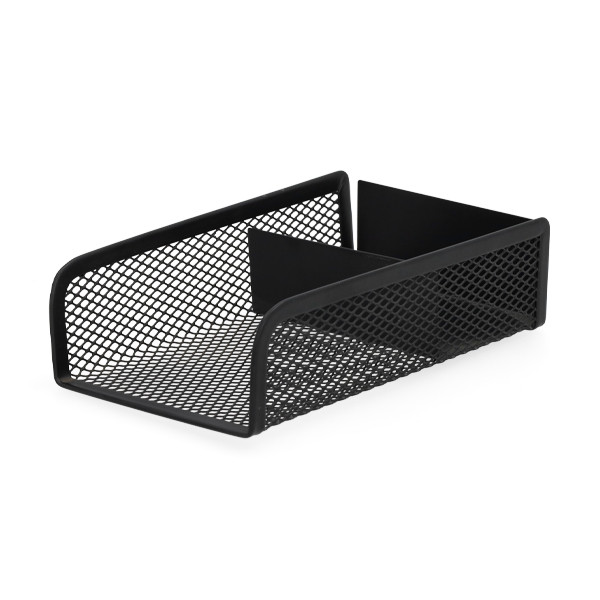 123inkt notitieblokhouder met 2 vakken mesh zwart 303086 - 1