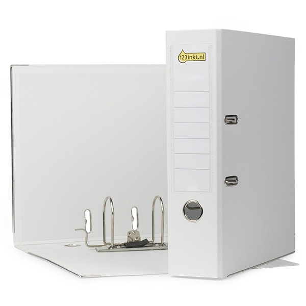 123inkt ordner A4 plastic wit 80 mm 300109 - 1