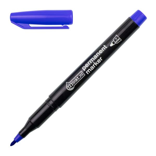 123inkt permanent marker blauw (1 mm rond) 4-25003C 4-400003C 300883 - 1