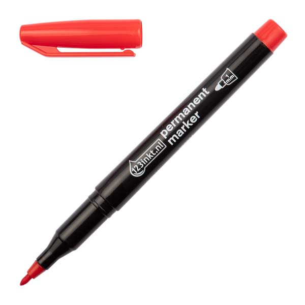 123inkt permanent marker rood (1 mm rond) 4-25002C 4-400002C 300884 - 1