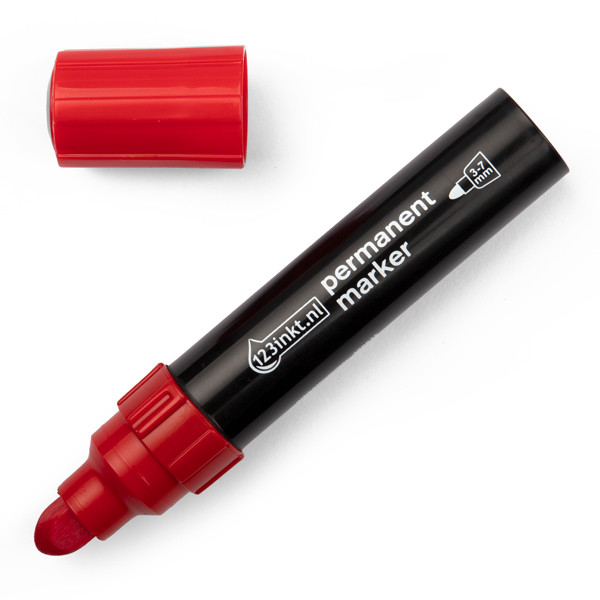 123inkt permanent marker rood (3 - 7 mm rond) 4-550002C 300835 - 1