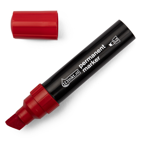 123inkt permanent marker rood (5 - 14 mm beitel) 4-850002C 300839 - 1