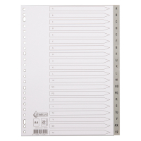 123inkt plastic tabbladen A4 grijs met 20 tabs A-Z (23-gaats) 300528