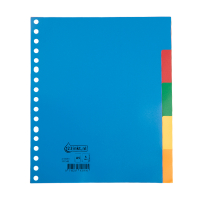 123inkt plastic tabbladen A5 gekleurd met 5 tabs (17-gaats) A505MC 301543