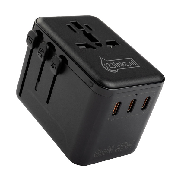 123inkt reisadapter/oplader 67W met 1 USB A + 3 USB-C  390045 - 1