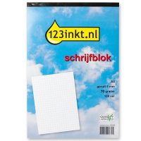 123inkt schrijfblok A4 geruit 5 mm 70 grams 100 vel K-5514C 300288