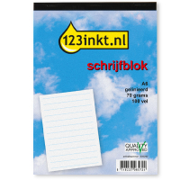 123inkt schrijfblok A6 gelinieerd 70 grams 100 vel K-5506C 300292