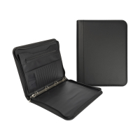 123inkt schrijfmap met 4-ringsmechaniek A4 zwart 302251