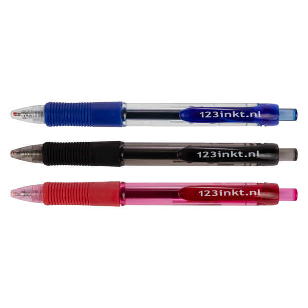 123inkt set 3 gelpennen blauw/zwart/rood  301169 - 1