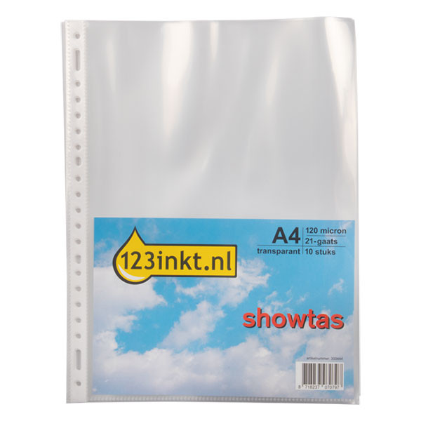 123inkt showtas transparant A4 21-gaats 120 micron (10 stuks) 3007348010C K-14021C 300444 - 1