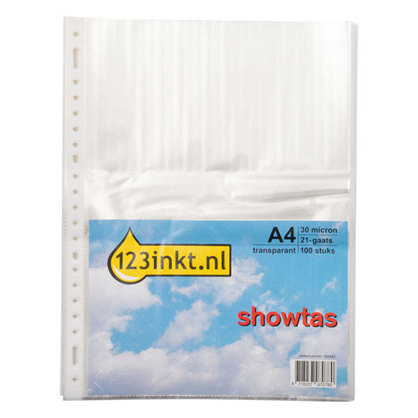 123inkt showtas transparant A4 21-gaats 30 micron (100 stuks) 300443 - 1
