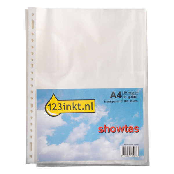 123inkt showtas transparant A4 21-gaats 80 micron (100 stuks) 300442 - 1