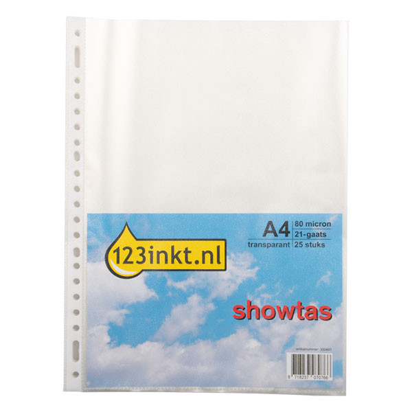 123inkt showtas transparant A4 21-gaats 80 micron (25 stuks)  300441 - 1