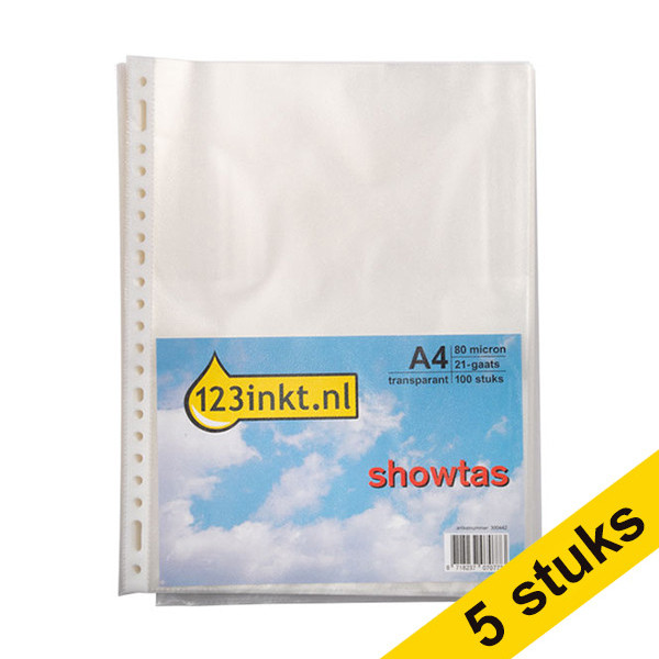 123inkt showtas transparant A4 21-gaats 80 micron (500 stuks)  301213 - 1