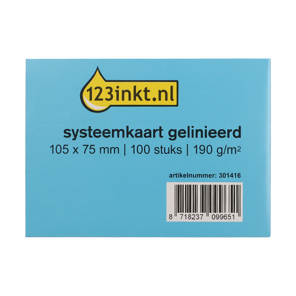 123inkt systeemkaart gelinieerd 105 x 75 mm (100 stuks) 13800BC K-6109C 301416 - 1