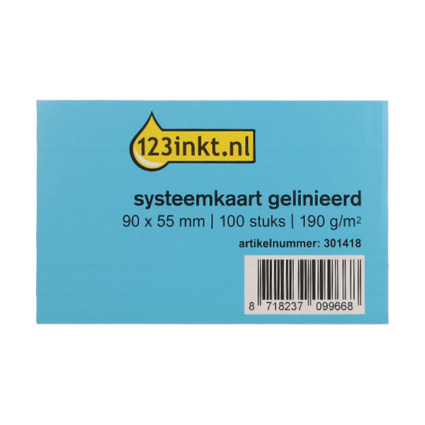 123inkt systeemkaart gelinieerd 90 x 55 mm (100 stuks) K-6100C 301418 - 1