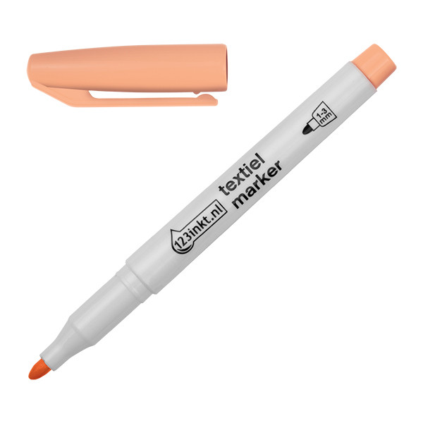 123inkt textielmarker pasteloranje (1 - 3 mm rond) 1047016C 33310 300849 - 1