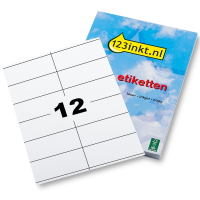 123inkt universele etiketten A4 105 x 48 mm wit (1.200 etiketten) FSC® Mix Credit 3424C 4457C 060218
