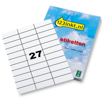 123inkt universele etiketten A4 70 x 25,4 mm wit (3.300 etiketten) FSC® Mix Credit 3421C 4455C 060318