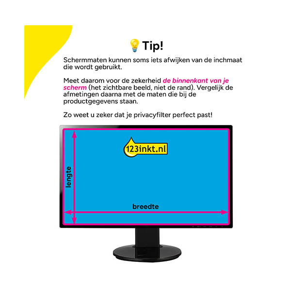 123inkt universele privacy filter voor monitor 24 inch 16:10 303166 - 2