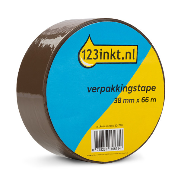 123inkt verpakkingstape bruin 38 mm x 66 m (1 rol) 57166-00000-05C 301778 - 1