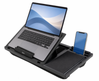 123inkt verstelbare laptopstandaard met schootkussen en muismat zwart 302727