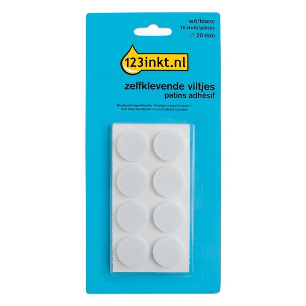 123inkt vloerglijders rond wit 20 mm (16 stuks) 301006 - 1