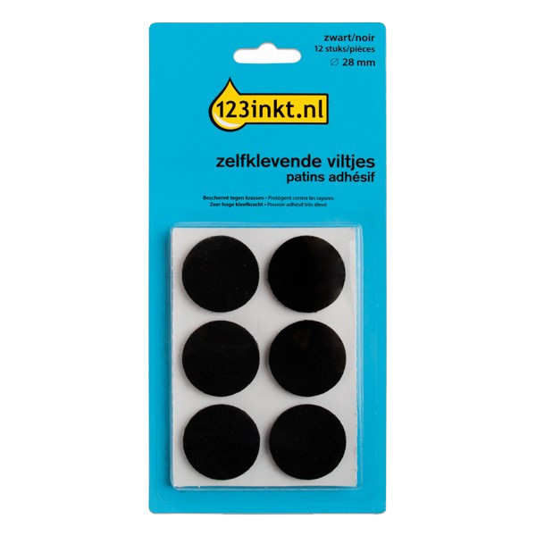 123inkt vloerglijders rond zwart 28 mm (12 stuks) 301007 - 1