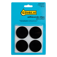 123inkt vloerglijders rond zwart 38 mm (4 stuks) 301011