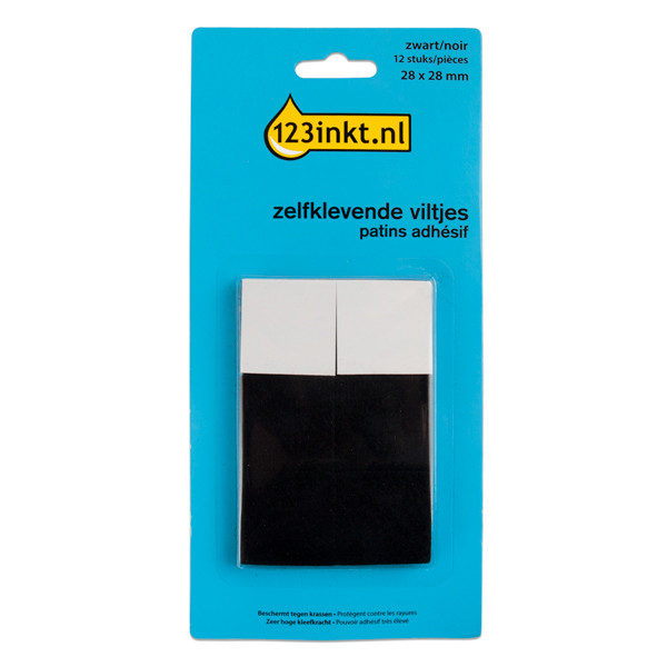 123inkt vloerglijders vierkant zwart 28 mm (12 stuks) 301009 - 1