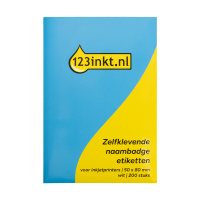 123inkt zelfklevende naambadge etiketten voor inkjetprinters 50 x 80 mm wit (200 naambadges)