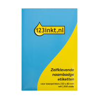 123inkt zelfklevende naambadge etiketten voor laserprinters 50 x 80 mm wit (200 naambadges)