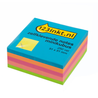 123inkt zelfklevende notes mini kubus neonmix 51 x 51 mm 2051LC 300813