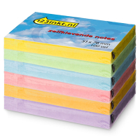 123inkt zelfklevende notes multipack 51 x 76 mm (geel/groen/blauw/roze/oranje/lila)  301116