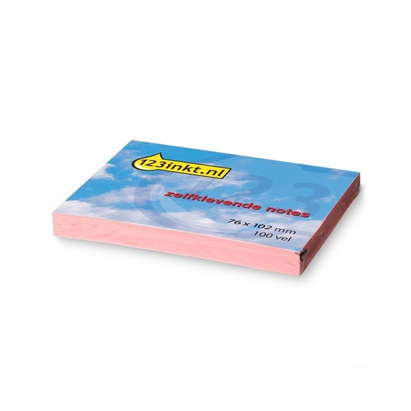 123inkt zelfklevende notes roze 76 x 102 mm 21151 300233 - 1