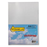 123inkt zichtmap glashelder transparant A4 120 micron (10 stuks) 56216C K-34005C 300445