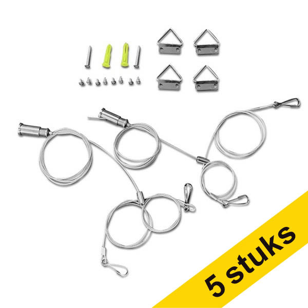 Aanbieding: 5x Ophangset voor led panelen met 4 staaldraden LDR08830 - 1
