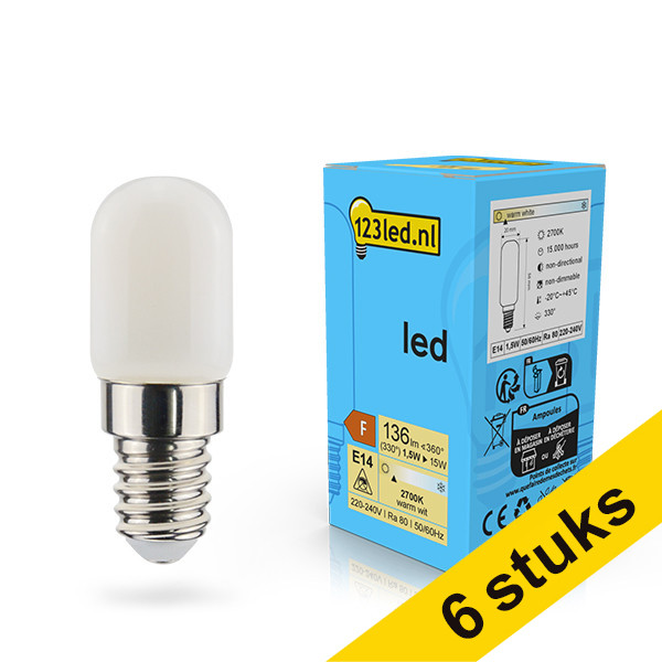 Aanbieding: 6x 123led E14 led-lamp capsule mat 1.5w (15w) LDR02123 - 1